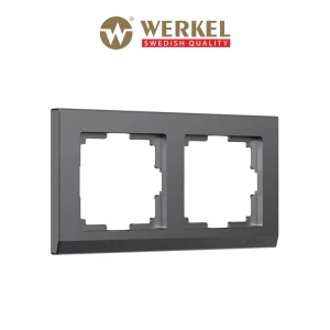 91214704 Рамка для розеток и выключателей Werkel W0021864 Stark 2 поста цвет графит матовый STLM-1444352