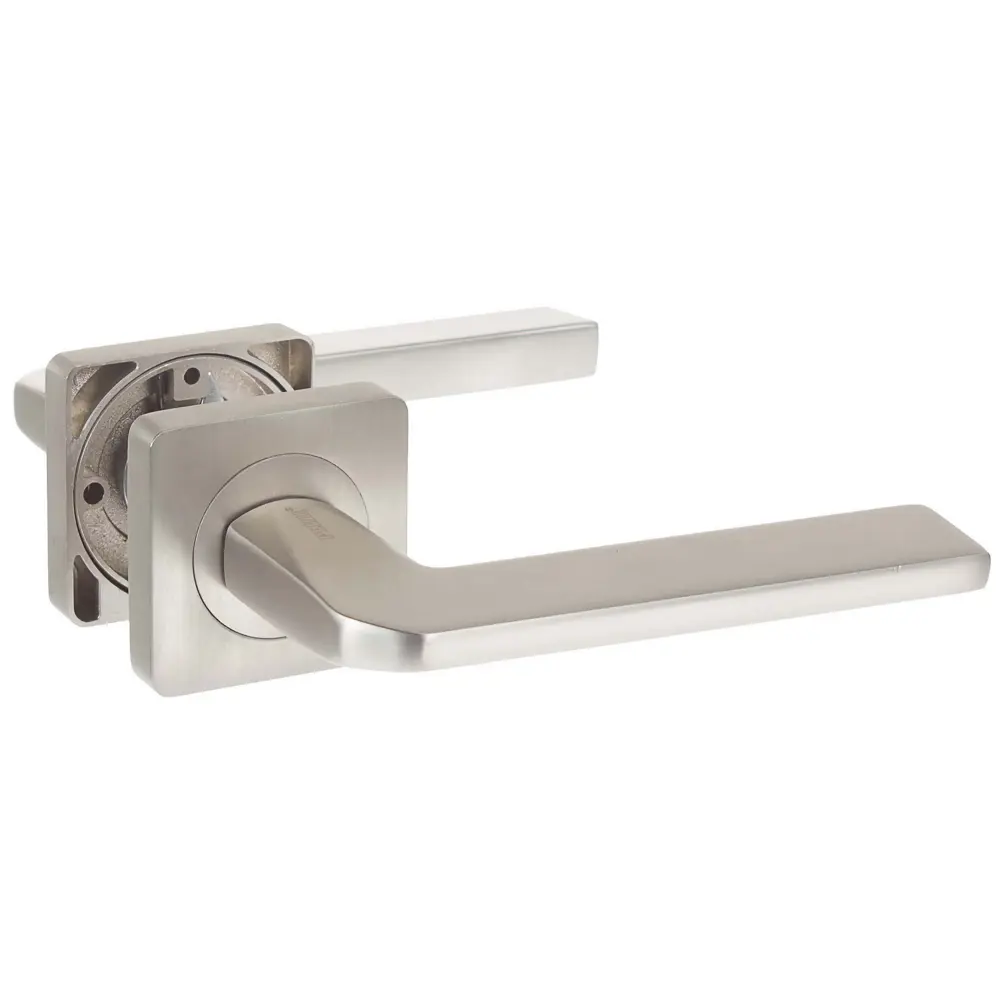 Ручка дверная на розетке КЕРАСКО ЦАМ гальваническое покрытие цвет никель суперматовый RENZ STLM-2179778 - Вид №1