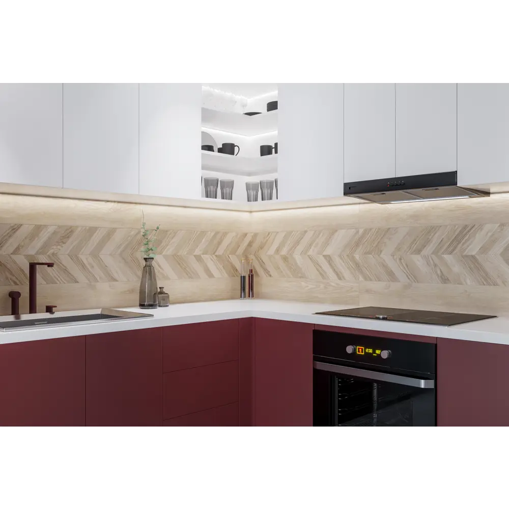 Керамогранит Golden Tile Wood Chevron 15x90 см 1.08 м² матовый цвет светло-бежевый STLM-2012221 - Вид №6