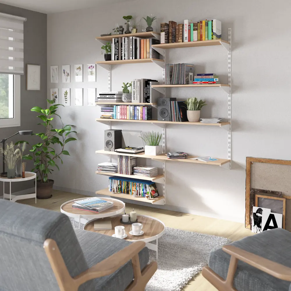 Кронштейн Spaceo 47 см для двурядной направляющей нагрузка до 55 кг цвет серый STLM-2078147 - Вид №13