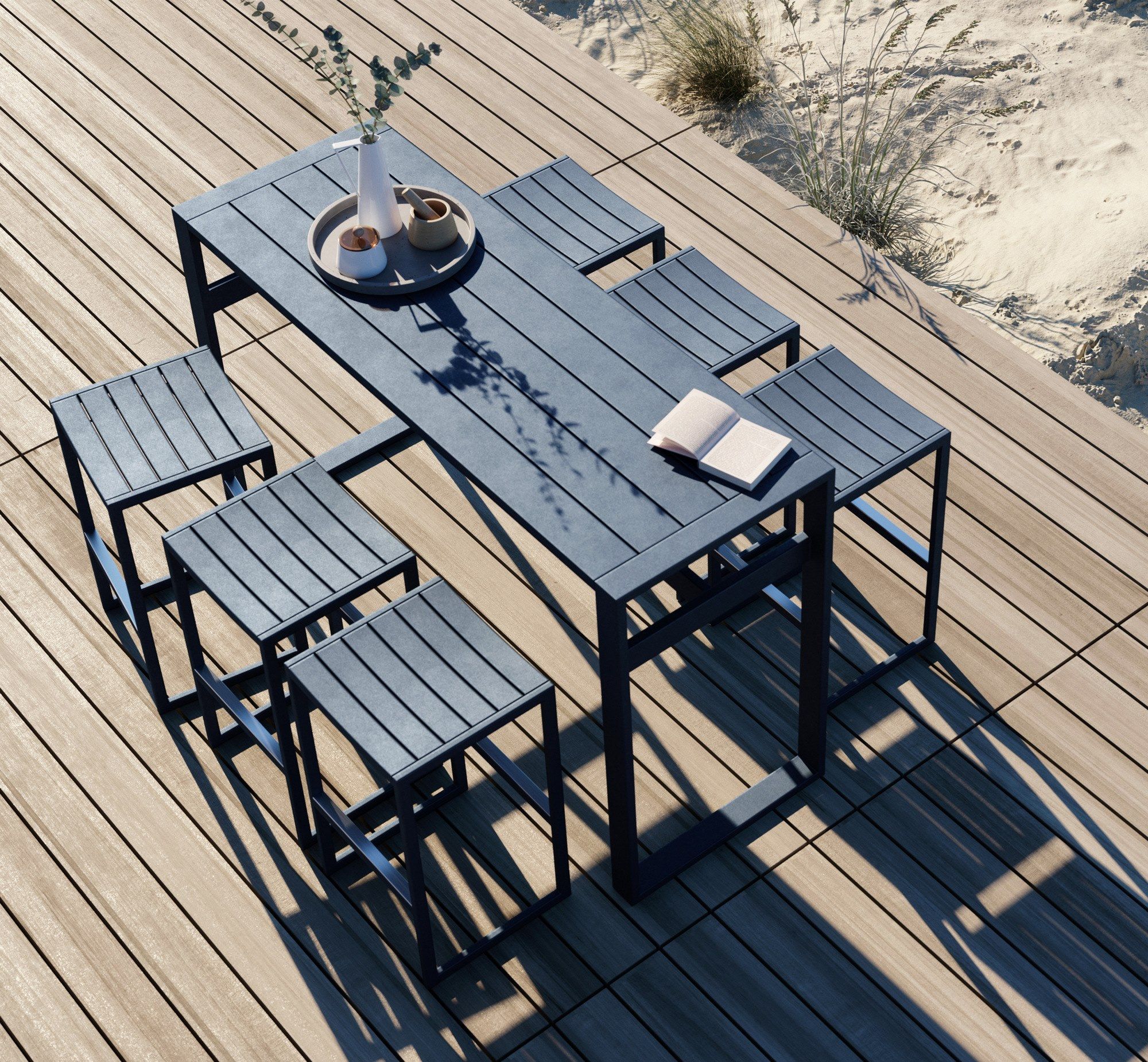 Высокий прямоугольный алюминиевый стол с порошковым покрытием Case Eos ARCH-00082338 - Вид №14