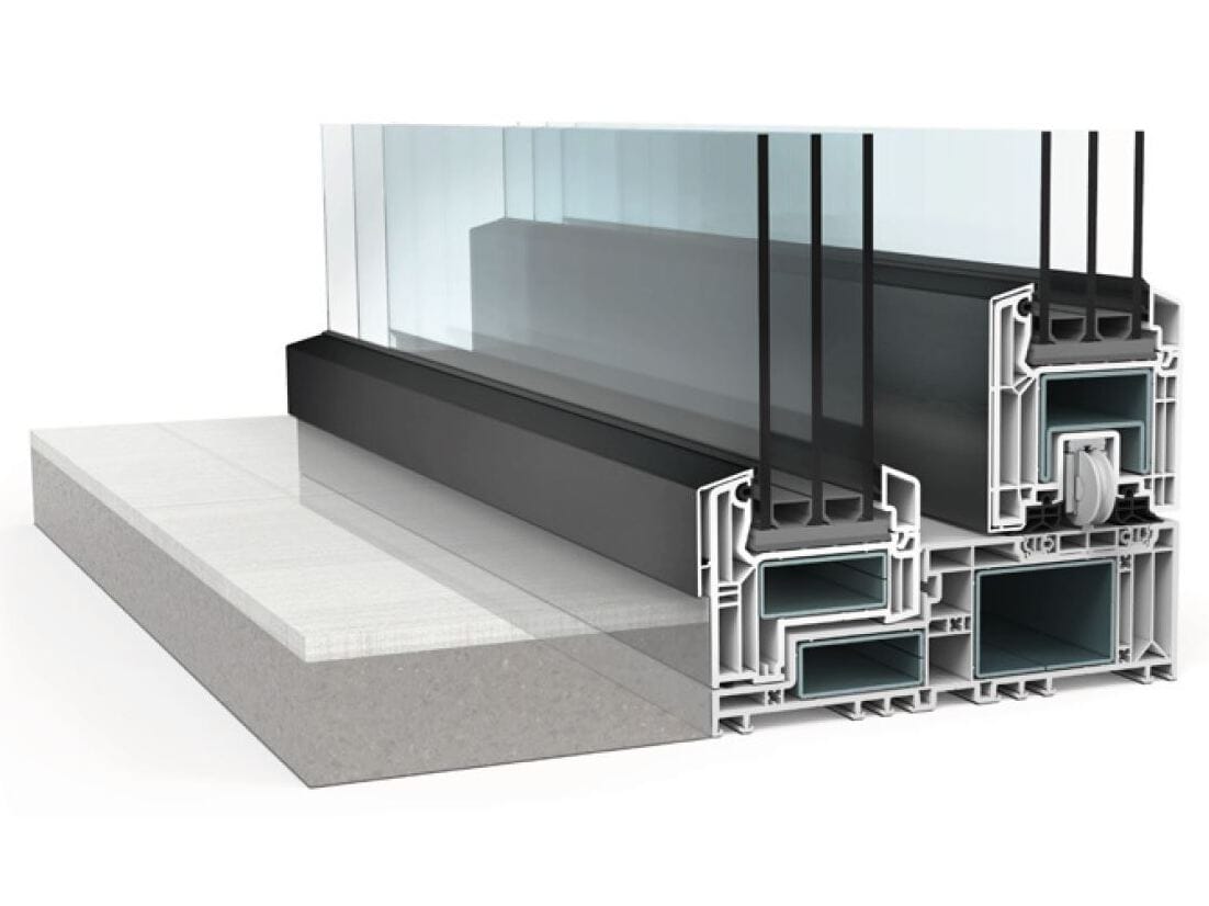 Копланарное раздвижное окно из ПВХ с тройным остеклением Veka VEKAMOTION 82 MAX ARCH-00070406 - Вид №2