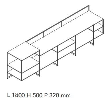 Металлический шкаф для телевизора с книжным шкафом Ronda Design Levia ARCH-00076529 - Вид №1