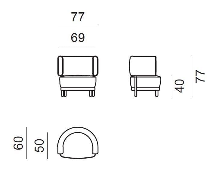 Тканевое кресло с подлокотниками Lebom Jumbo ARCH-00079552 - Вид №4