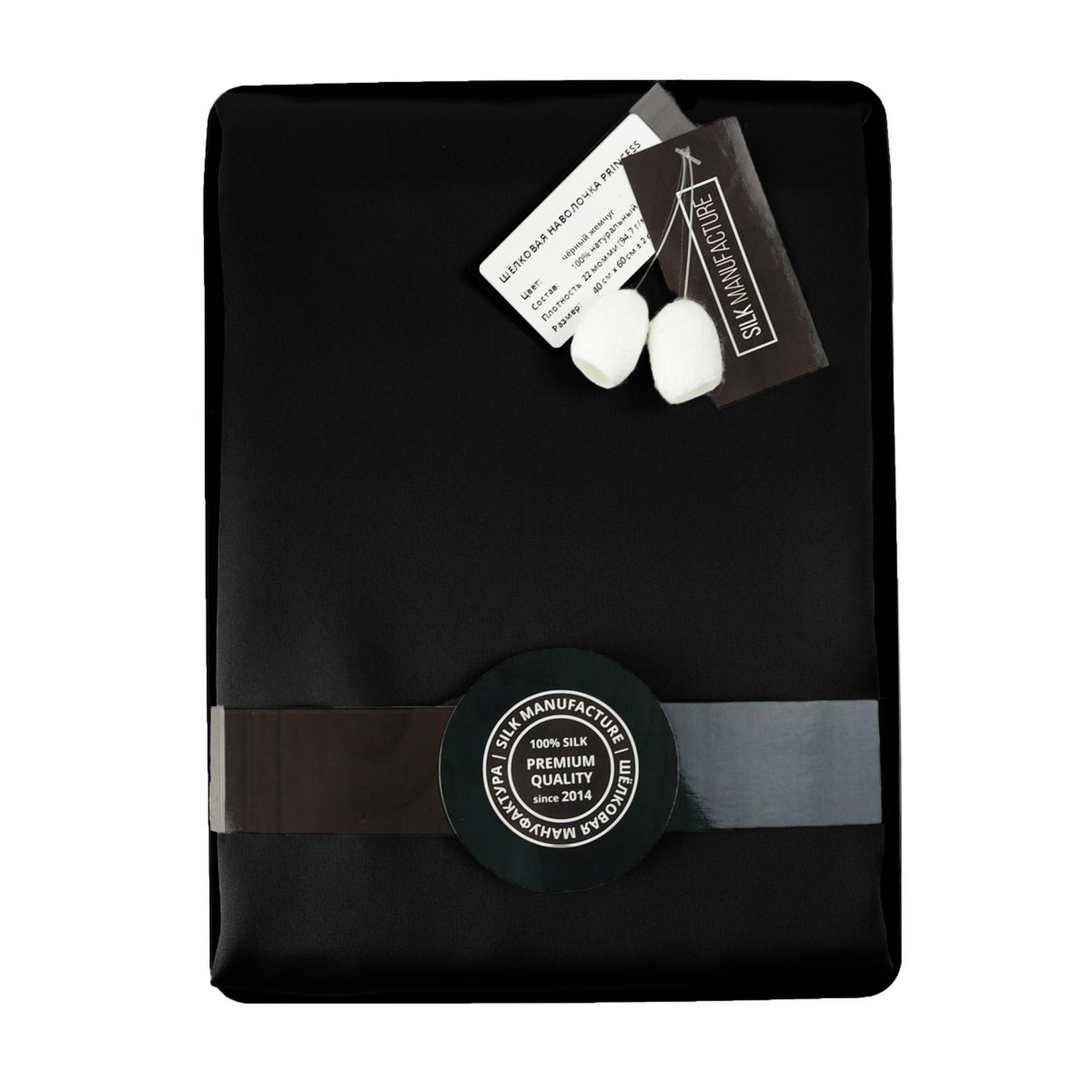 Наволочка princess46black, 60x40 см, шелк, 1шт, цвет черный SILK MANUFACTURE 90520682 - Вид №4