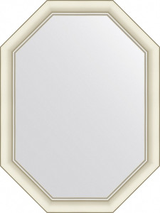 BY 7435 Зеркало в багетной раме - белый с серебром 60 mm EVOFORM Octagon