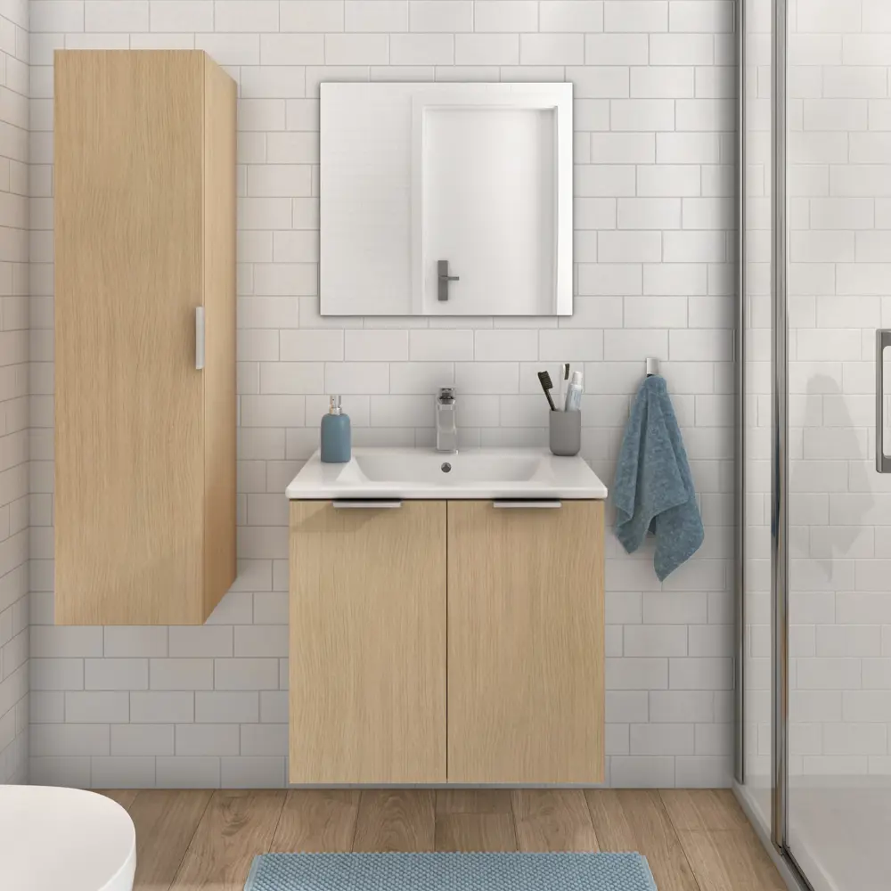 Пенал для ванной Sensea Essential 30x116x32 см цвет дуб Без серии STLM-2156860 - Вид №14