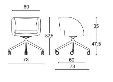 Офисное кресло из ткани с 4 спицами Diemme тщеславие ARCH-00120634 - Вид №4