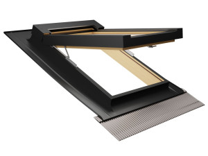 Алюминиевое и деревянное окно vasistas