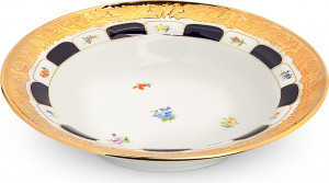 10589360 Meissen Набор из 6 тарелок суповых 25см "Форма - Икс" (россыпь цветов, кобальт) Фарфор