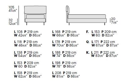 Односпальная кровать с мягкой подкладкой Bolzan Iorca ARCH-00135586 - Вид №2