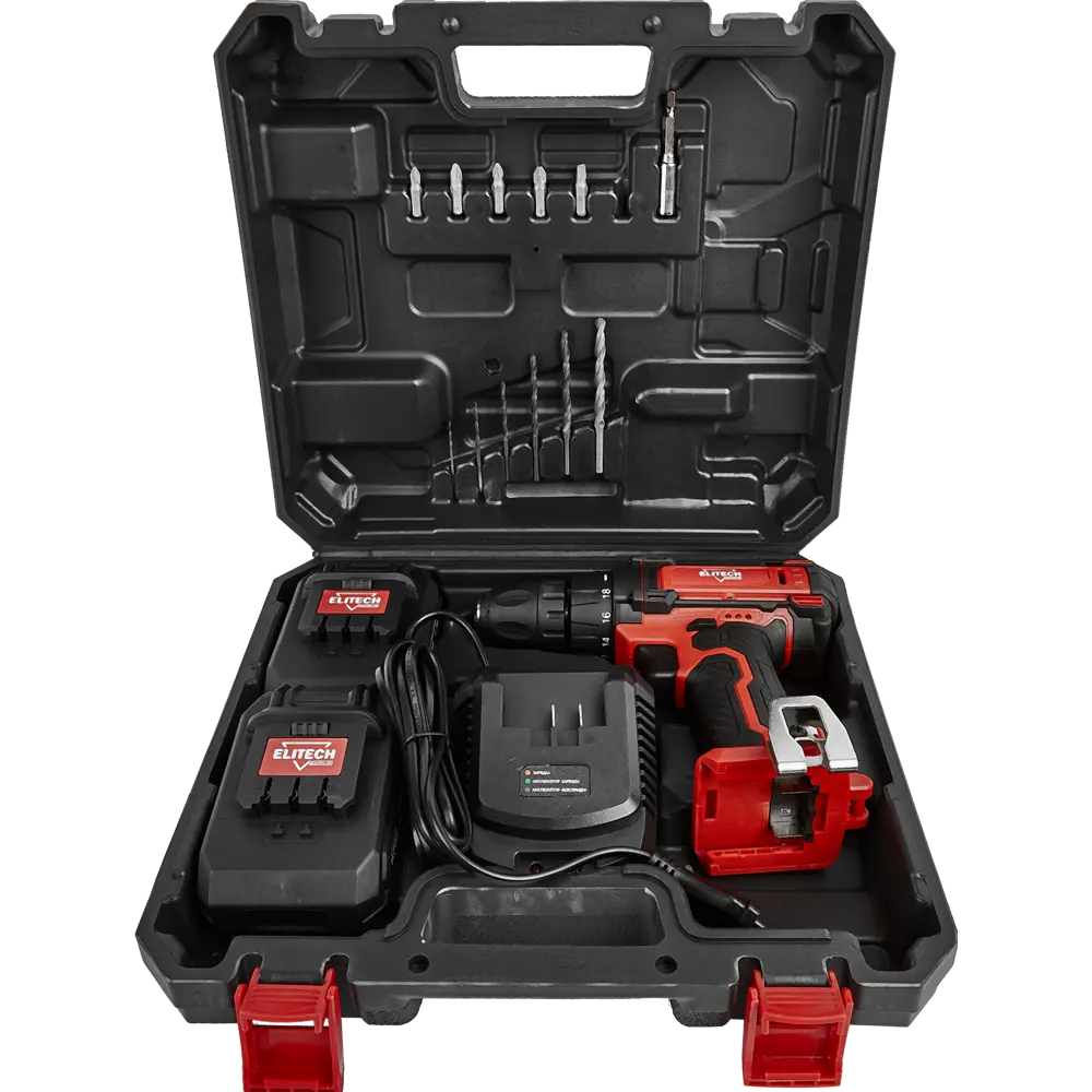 Дрель аккумуляторная Elitech ДА18СЛ2, 18 В Li-ion 2х1.7 Ач STLM-2125818 - Вид №5