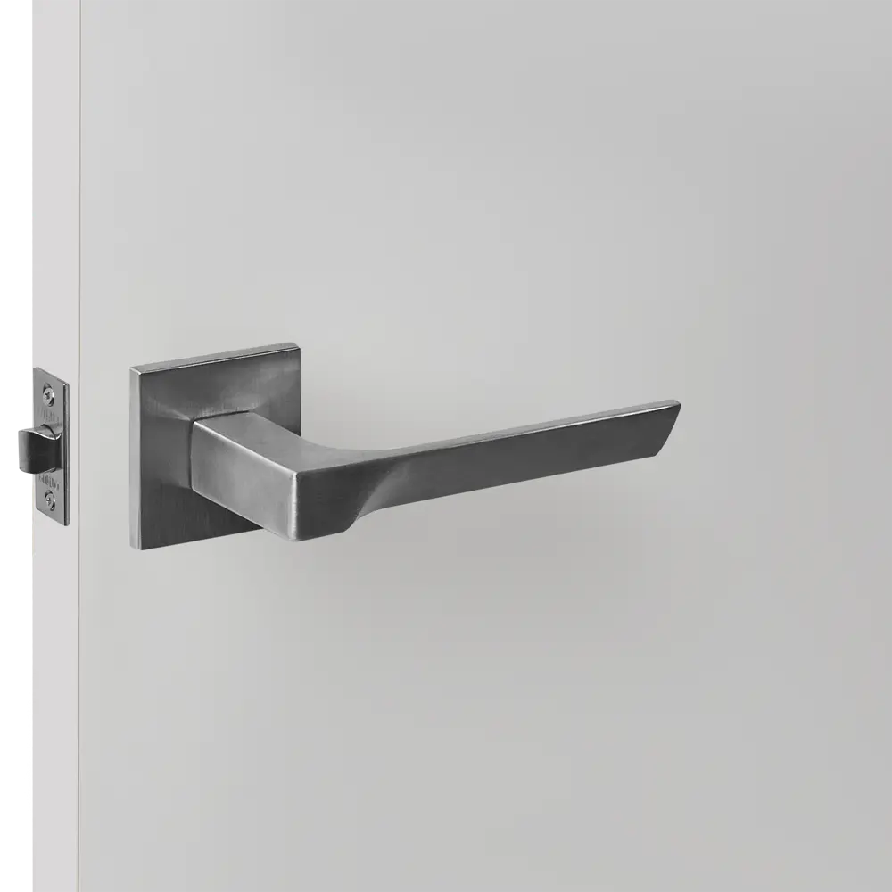 Дверные ручки Punto Plane без запирания цвет матовый хром STLM-2045097 - Вид №6