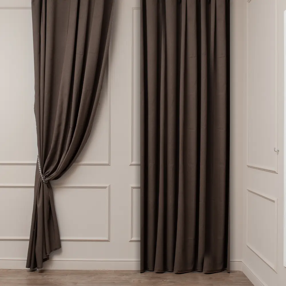 ЛТ ткань 1 п/м лен однотонный genevra коричневый 15 300 см TEX REPUBLIC STLM-2059329 - Вид №3