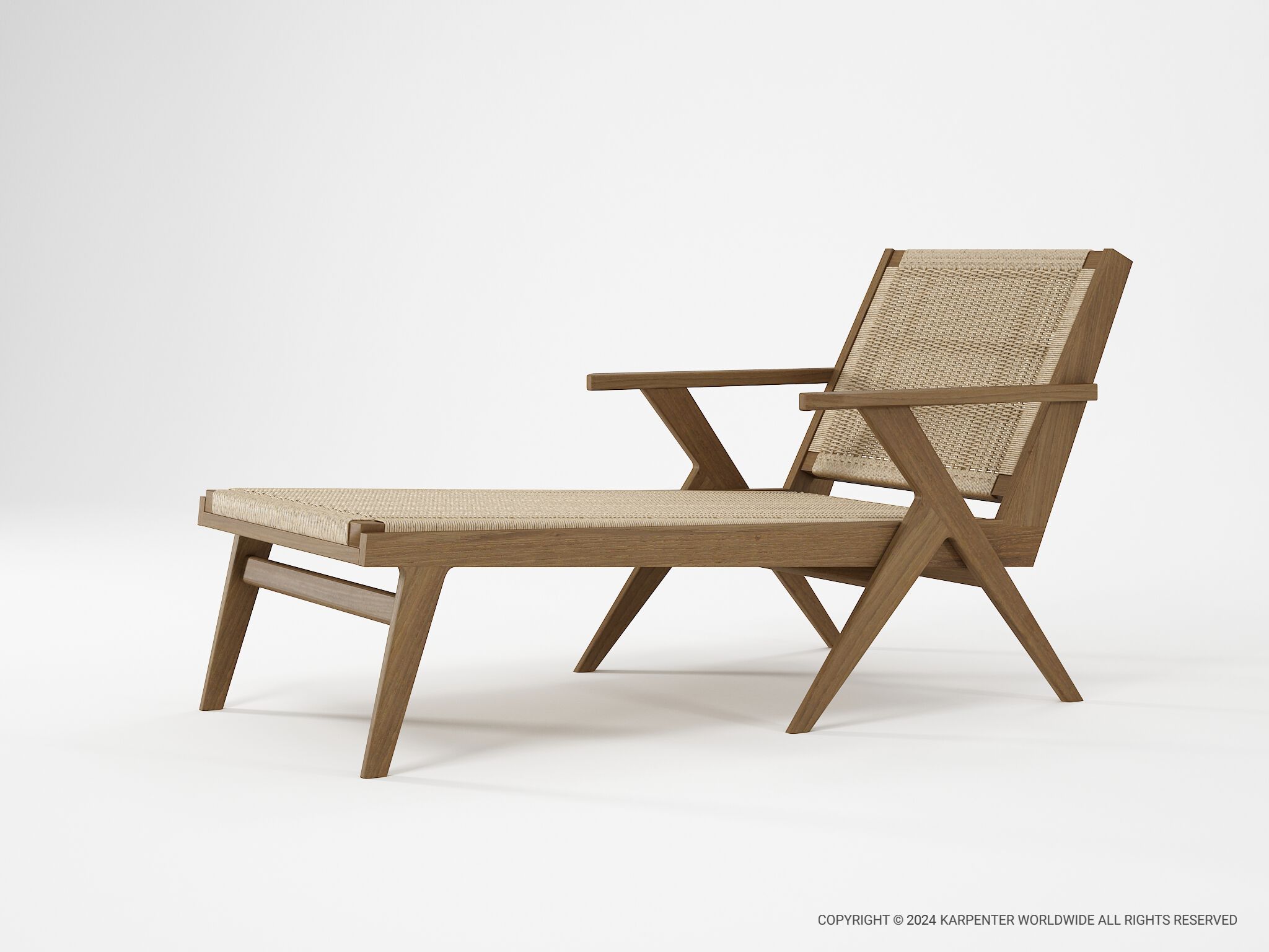 Садовая кровать из тикового дерева с подлокотниками KARPENTER Tribute Outdoor ARCH-00116699 - Вид №2