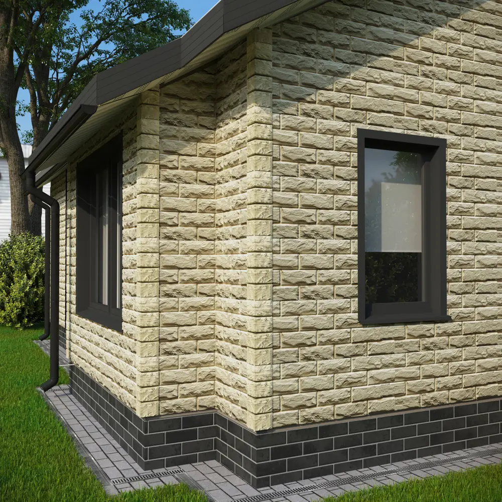 Сайдинг виниловый Docke Кирпич текстурный 1.16 м 0.43 м² светло-желтый DÖCKE Дюфур STLM-2078822 - Вид №3