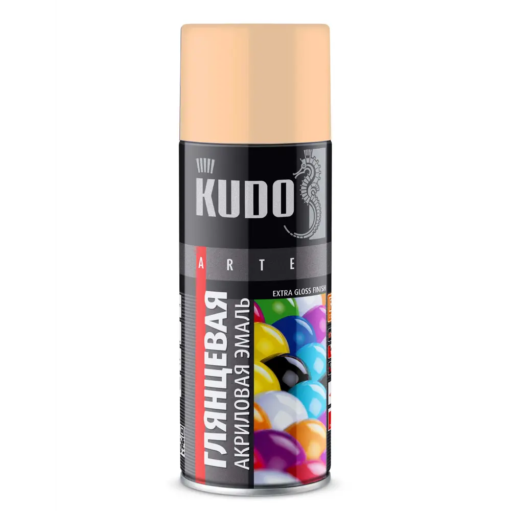 Эмаль аэрозольная для металлочерепицы KUDO акриловая глянцевая цвет слоновая кость 520 мл STLM-2085945