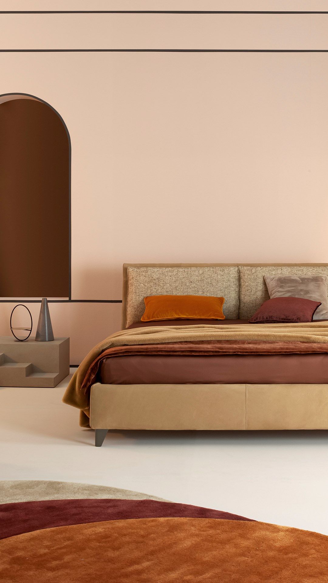 Кожаная двуспальная кровать с мягким изголовьем Twils пентхаус ARCH-00118007 - Вид №9