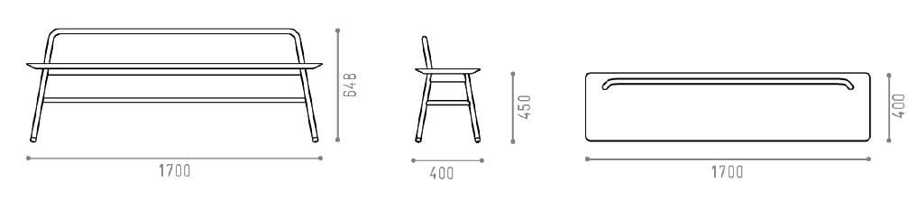 Скамья из ясеня со спинкой SP01 Holland ARCH-00125170 - Вид №7