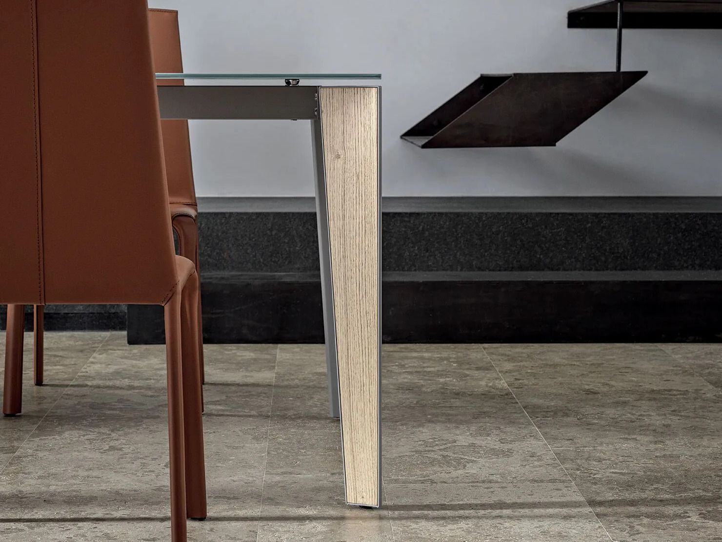 Прямоугольный выдвижной стол из стали и хрусталя Bontempi Casa SENSO ARCH-00081722 - Вид №5