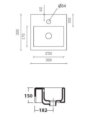 Подвесной прямоугольный умывальник Galassia плюс дизайн ARCH-00016095 - Вид №1