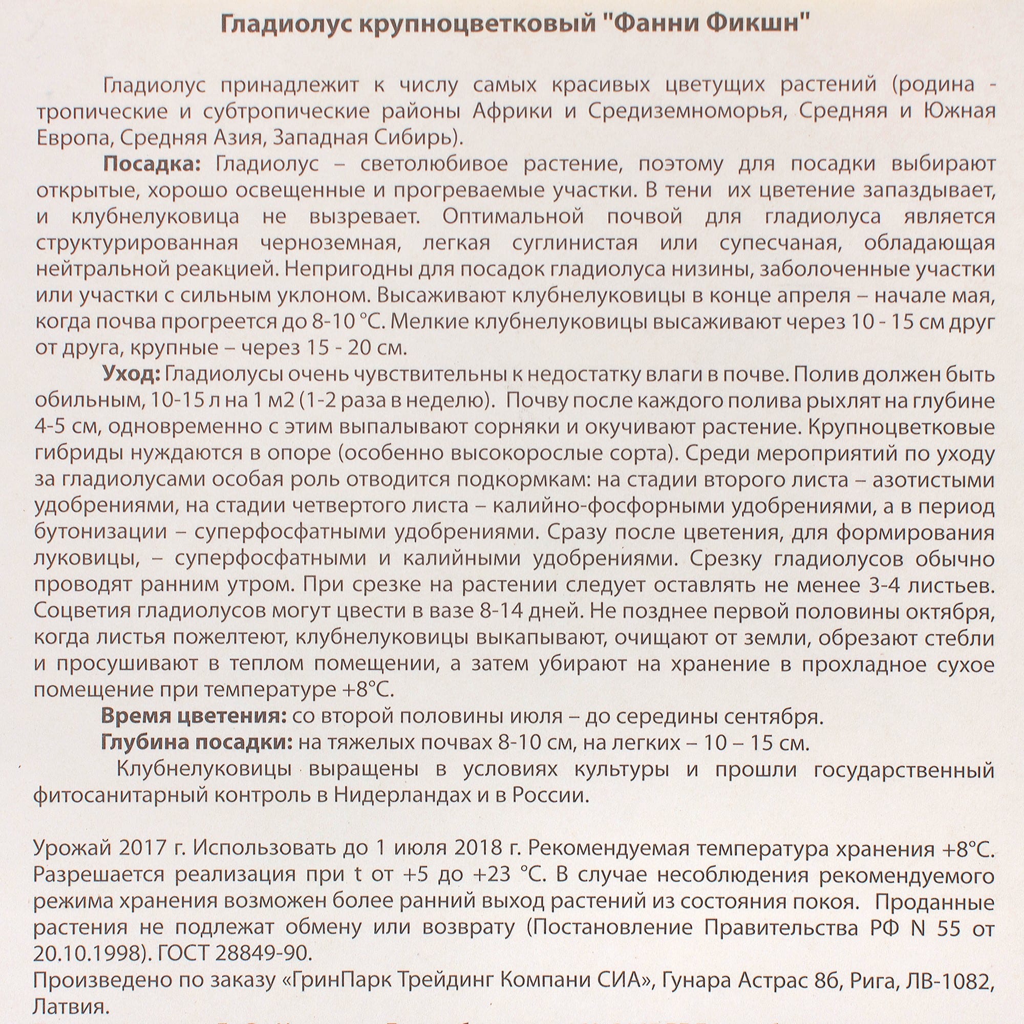 81945876 Гладиолус крупноцветковый «Фанни Фикшн» Santreyd  - Вид №2