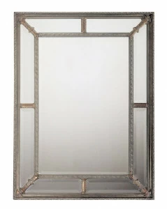 Зеркало прямоугольное настенное серебро "Гарри" Silver LOUVRE HOME FLORENTINE SILVER 036082 Серебро