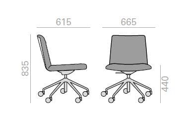 Офисное кресло с регулируемой высотой и колесами с 5 спицами Andreu World Flex Executive ARCH-00026043 - Вид №1