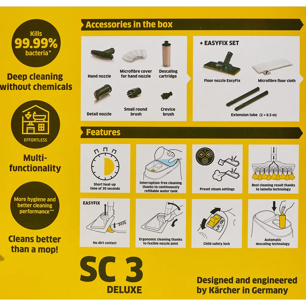 Пароочиститель Karcher SC 3 Deluxe EasyFix 1750 Вт 3.5 бар 85089627 STLM-2212524  - Вид №8