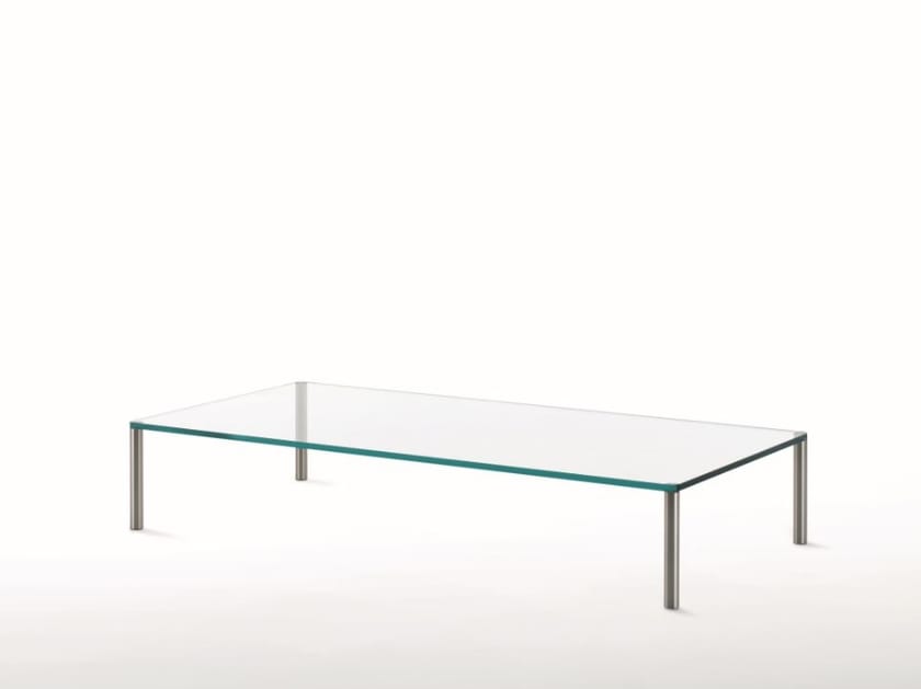 Хрустальный прямоугольный низкий журнальный столик Glas Italia Metal ARCH-00050823
