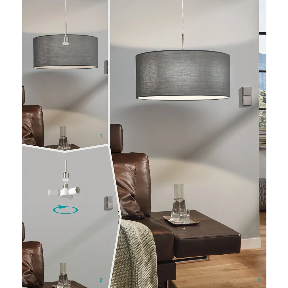 Разветвитель Eglo Rueda 3хE27х20 Вт цвет черный STLM-2062403 - Вид №6