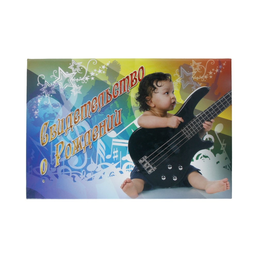 31.019 Свидетельство о рождении А5 Малыш с гитарой Santreyd 