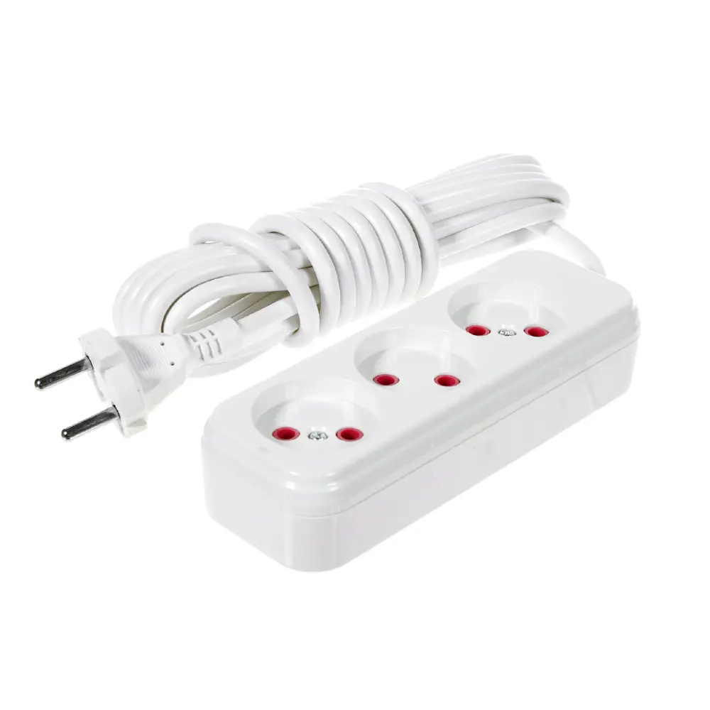 Удлинитель без заземления Lezard 3 розетки 5 м цвет белый STLM-2137256 - Вид №1