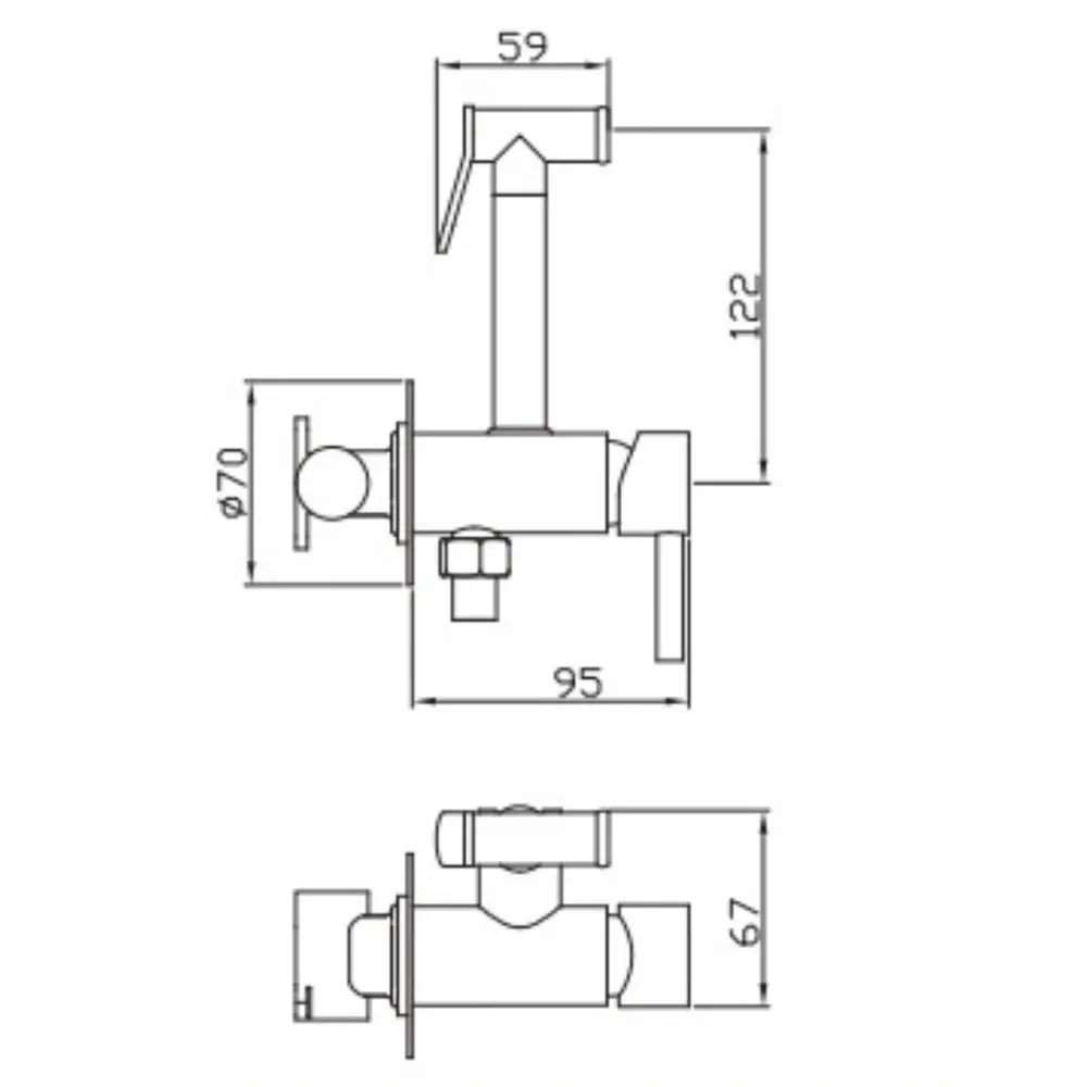 Гигиенический душ Bach 4719001 набор со смесителем цвет хром Santreyd STLM-2202571 - Вид №6