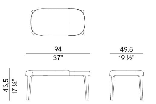 Кожаная мягкая скамья Potocco ARCH-00136210 - Вид №3