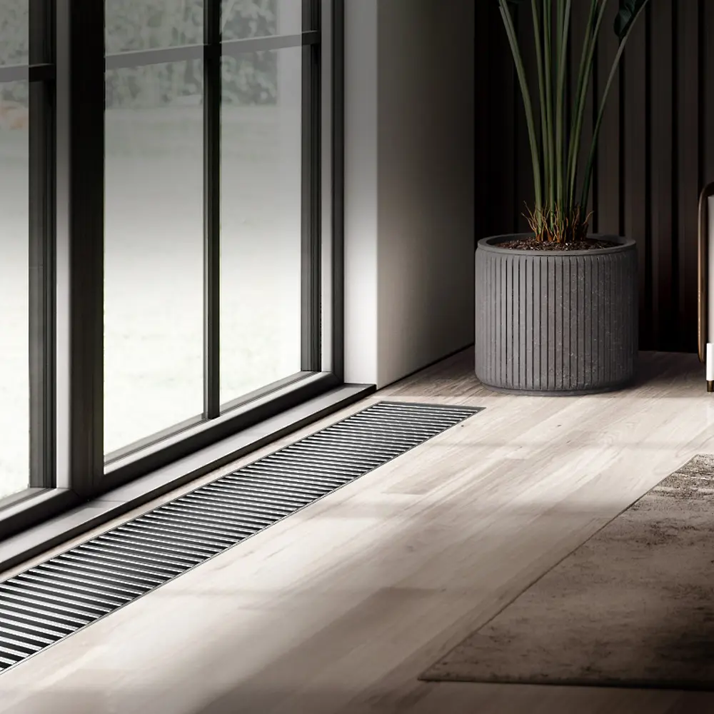 Внутрипольный конвектор Royal Thermo Atrium 1400x300x90 мм боковое подключение 1 теплообменник с решеткой STLM-2131464 - Вид №5