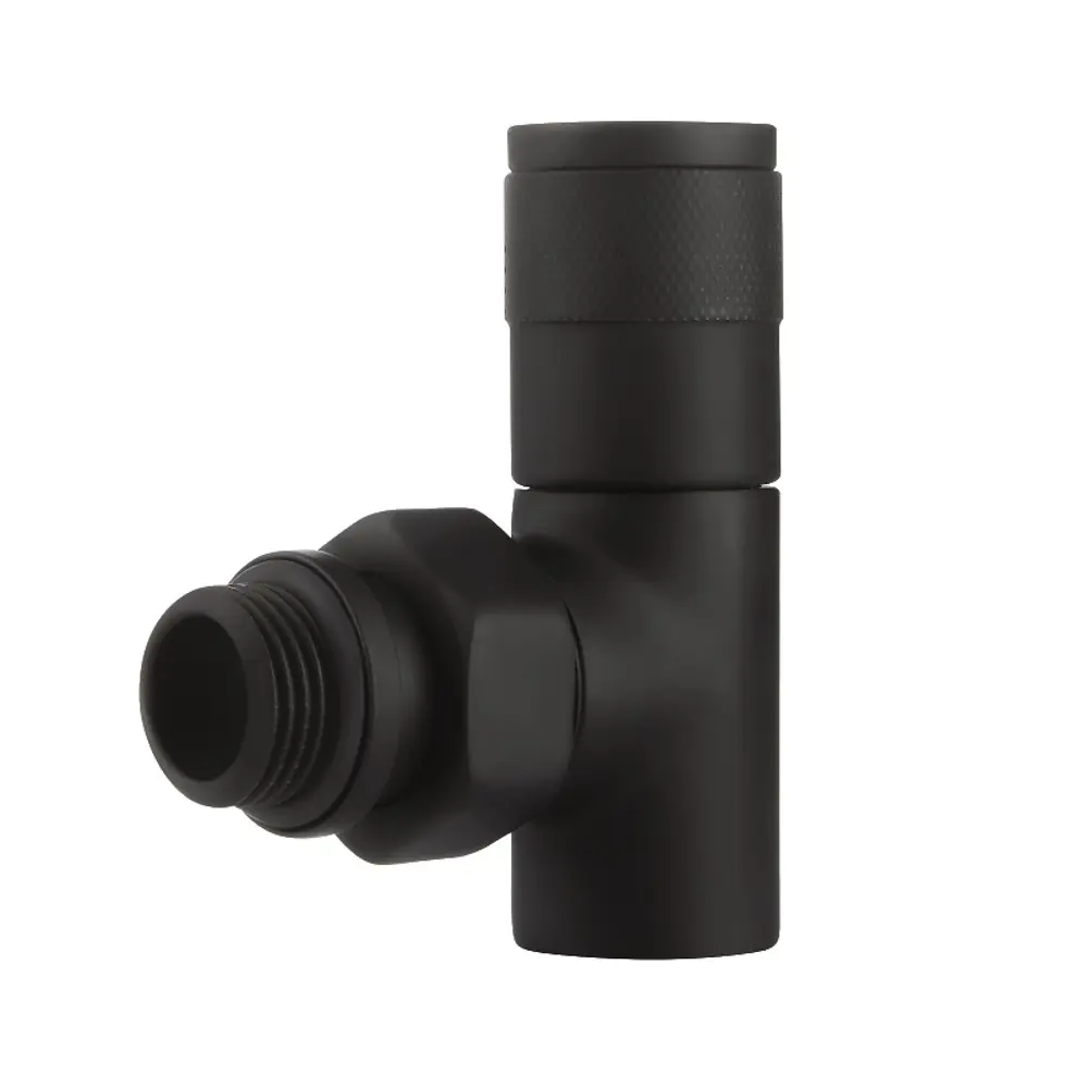 Набор вентилей для радиатора Royal Thermo Piano 1/2" угловой цвет черный STLM-2056358 - Вид №3