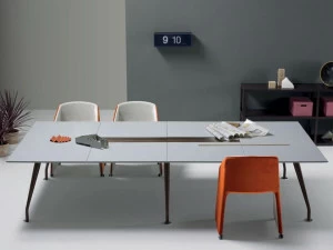 Quinti Sedute Модульный прямоугольный кожаный стол для совещаний Infinity