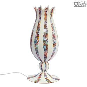 2086 ORIGINALMURANOGLASS Настольная лампа из муранского стекла с разноцветными мурринами 20 см