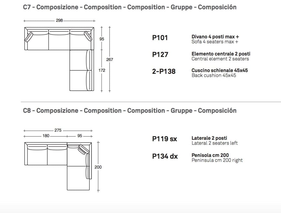 Секционный тканевый диван с полуостровом VALENTINI Slim New ARCH-00136564 - Вид №10