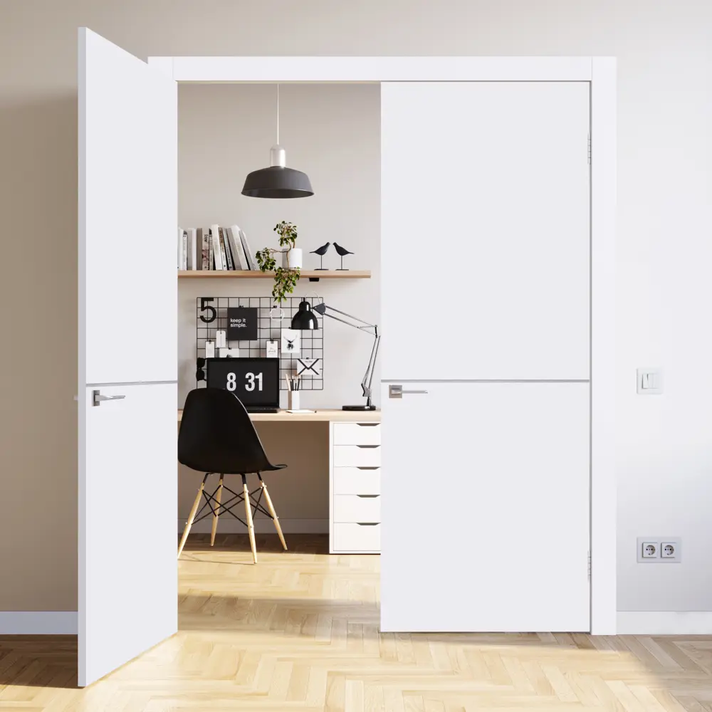 Дверь межкомнатная Smart Н глухая цвет белый 60x200 см (с замком) 86025799 STLM-2170944 VELLDORIS  - Вид №7