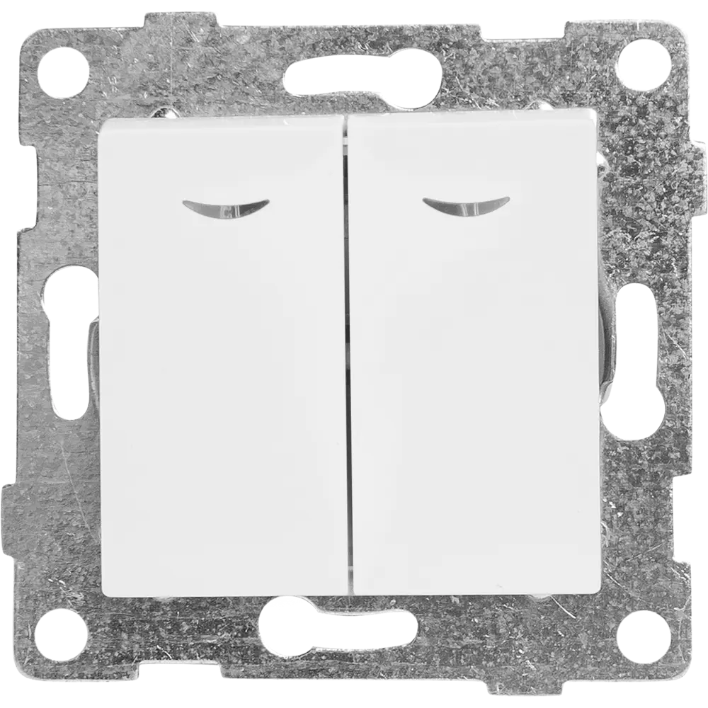 Выключатель GUSI Electric двухклавишный с подсветкой для скрытого монтажа 83864211 Ugra STLM-0045150 - Вид №1