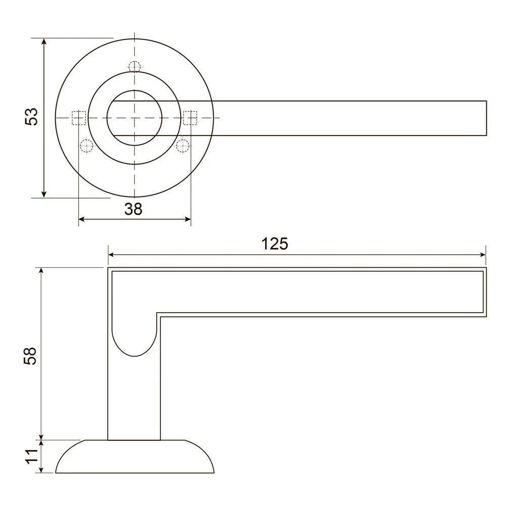 Дверная ручка на розетке Armex H-14050-P без запирания цвет черный STLM-2021583 - Вид №8