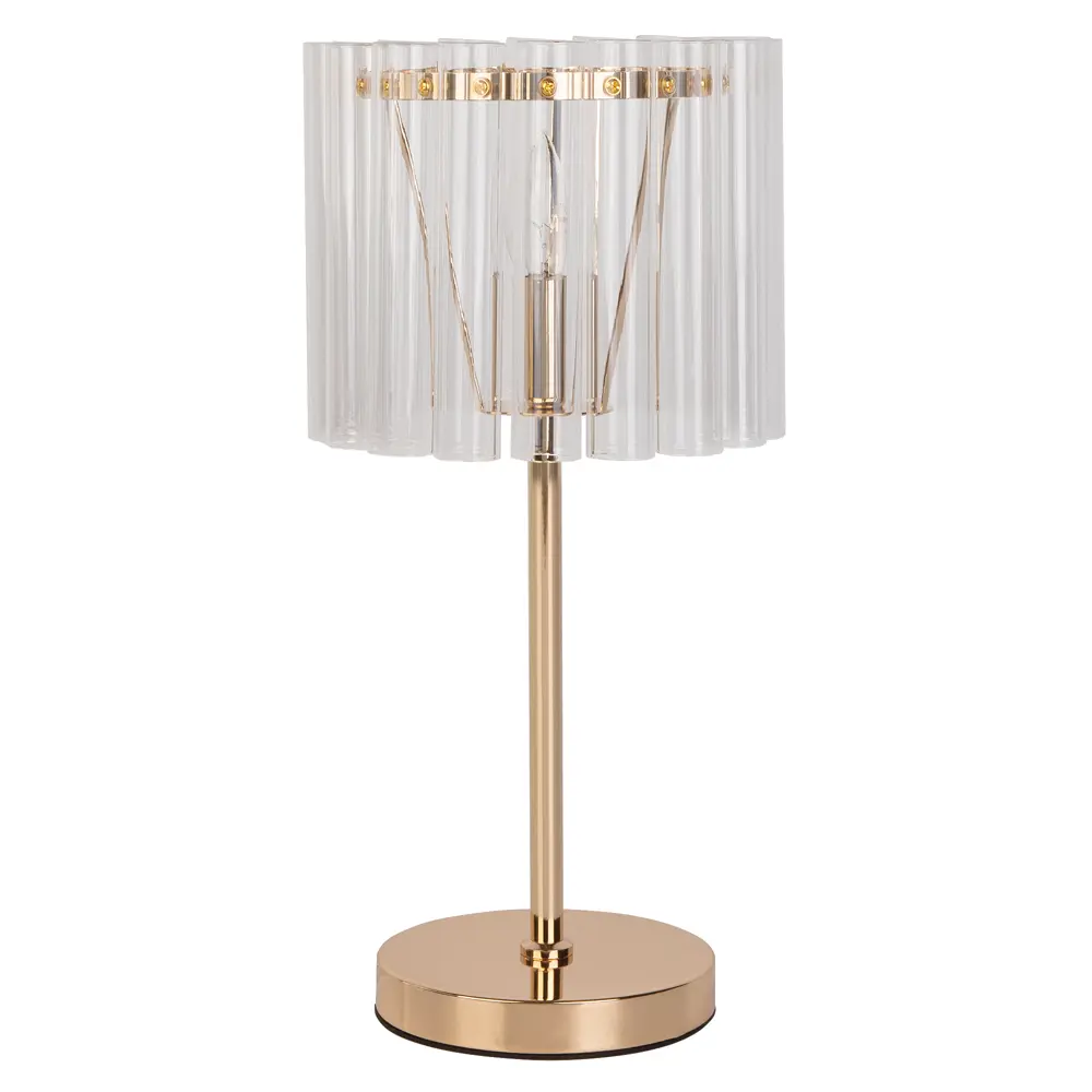 Eurosvet Flamel - золотая настольная лампа со стеклянным плафоном 89435505 STLM-1578699 - Вид №1