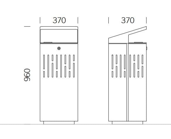 Держатель для мусора из нержавеющей стали с крышкой для наружного использования BENKERT BANKE мусорное ведро ARCH-00069935 - Вид №1