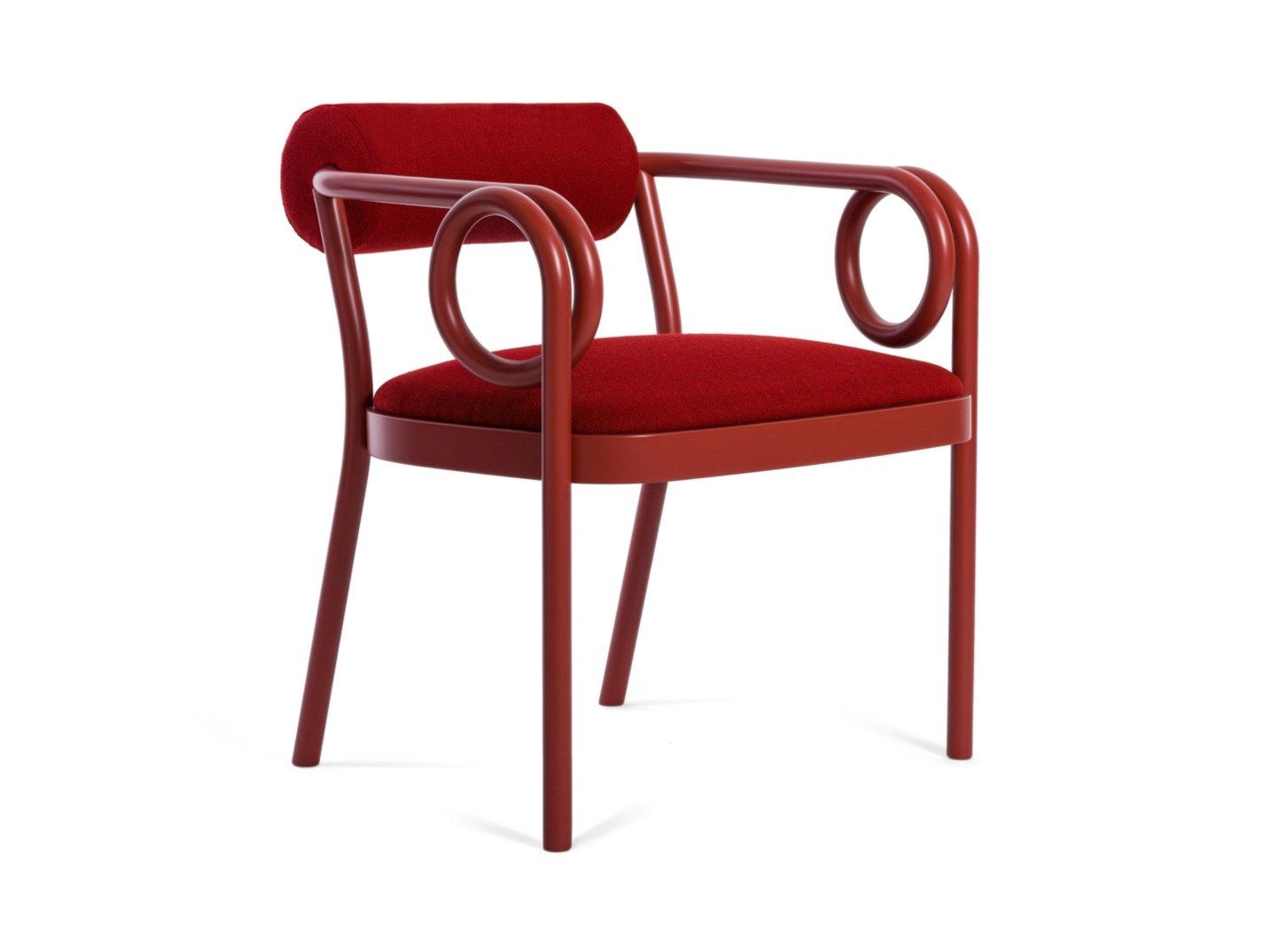 Кресло с подлокотниками из гнутого дерева и ткани Wiener GTV Design Loop ARCH-00112872