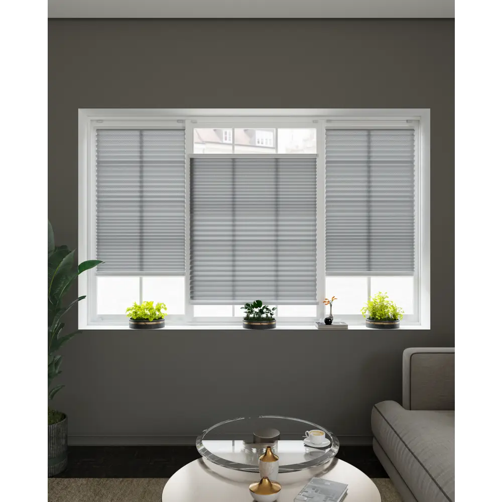 Штора плиссе 65x170 см жаккард серая Santreyd STLM-2212174 - Вид №6