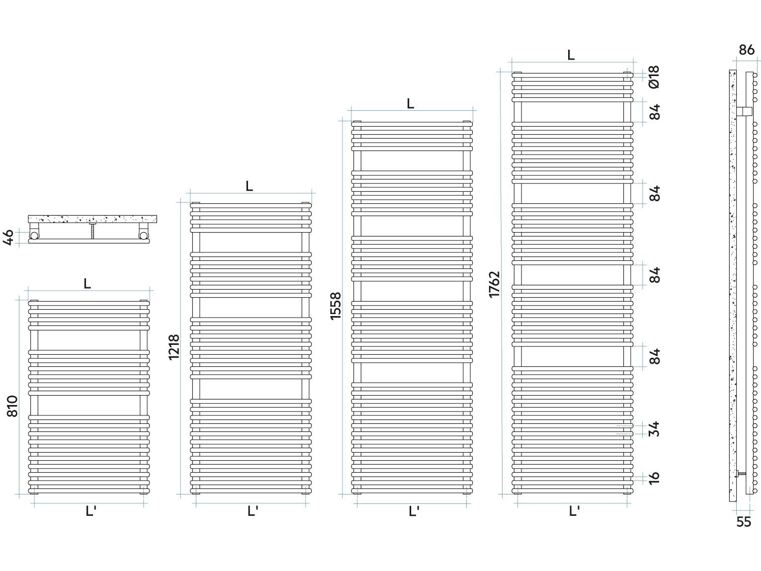 Хромированный стальной радиатор для ванной комнаты Irsap флейта ARCH-00034524 - Вид №5