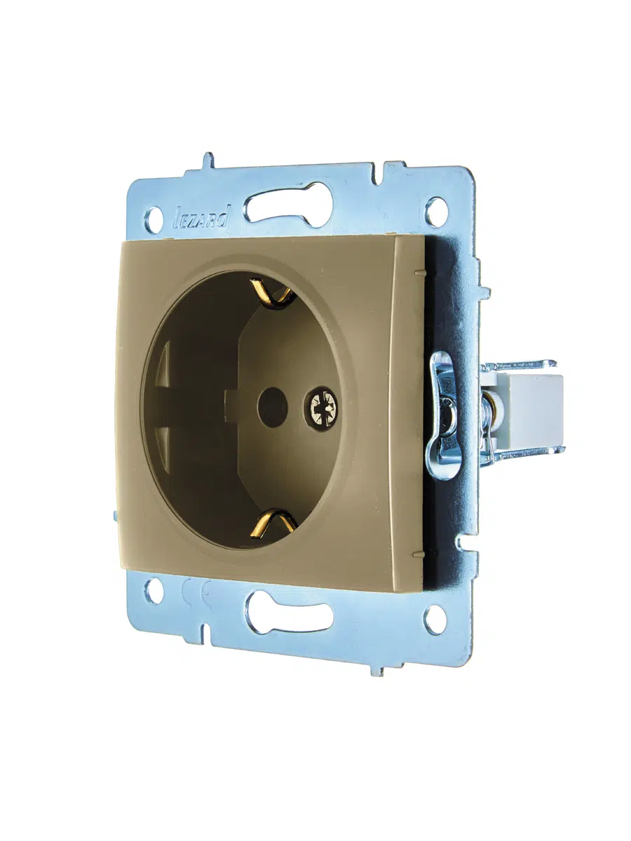 ASTI Розетка с/з ПБТ золото механизм LEZARD 7081-3688-122B