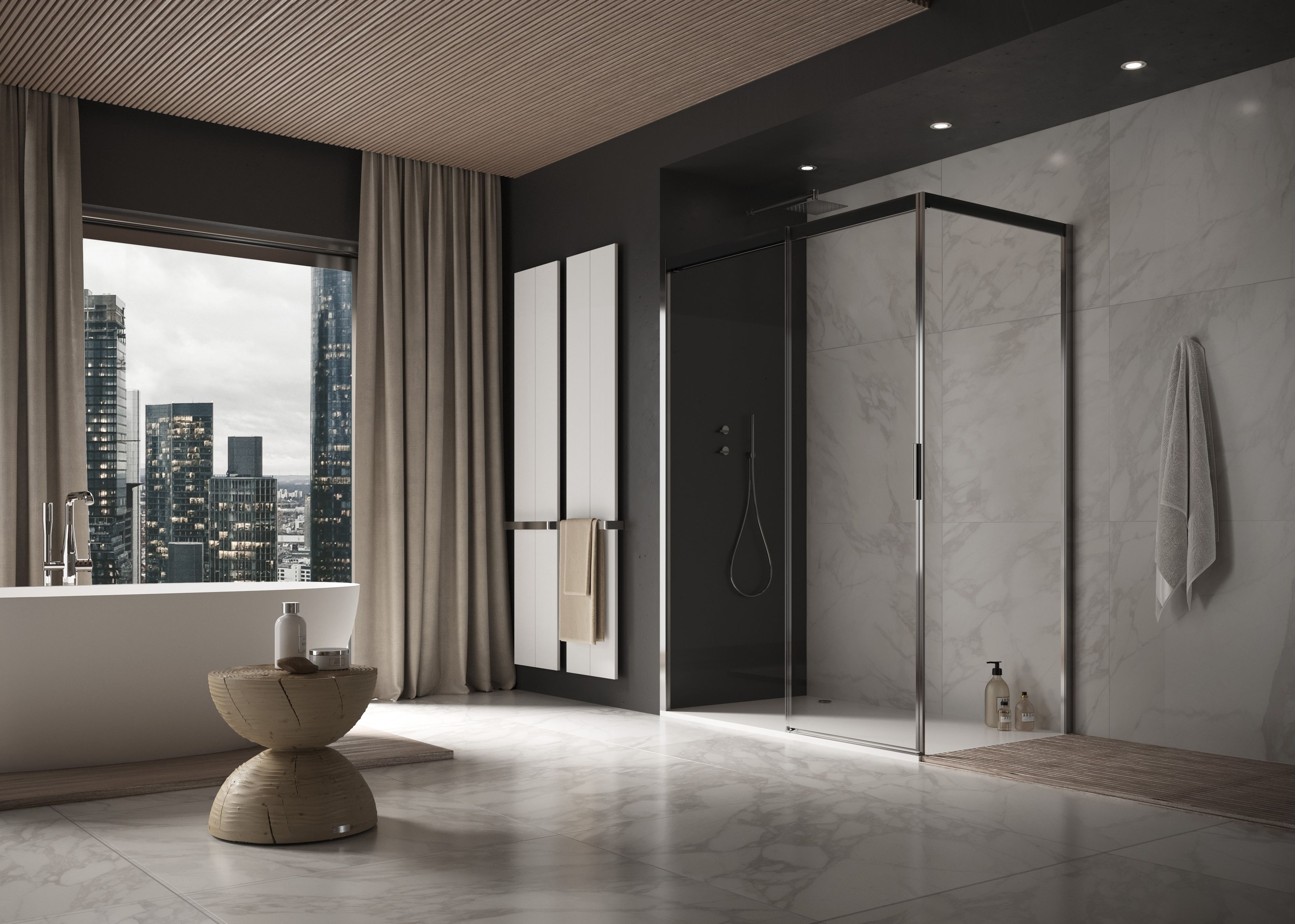 Алюминиевая и стеклянная душевая кабина с раздвижной дверью DUKA вода 5000 ARCH-00118515 - Вид №16